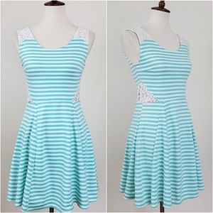 Poof Couture Striped Fit & Flare Dress